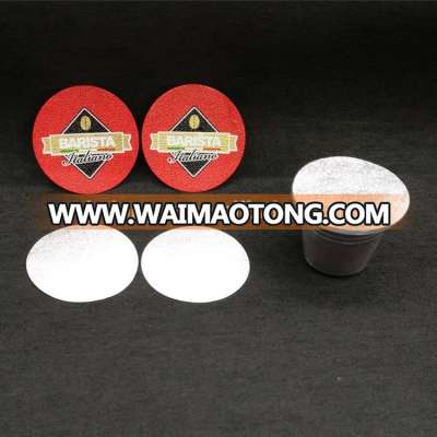 Aluminum foil lid for coffee capsules